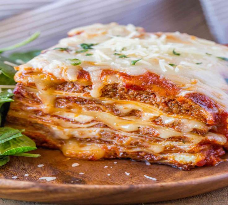 Lasagna from the menu: reference image